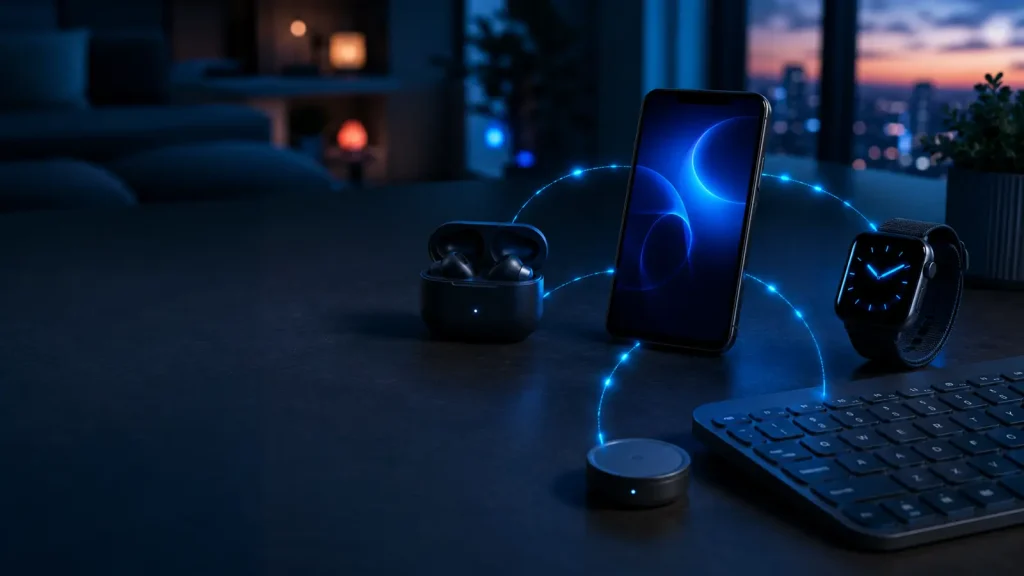 How Bluetooth works by connecting a phone to nearby wireless devices