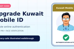 Illustrated guide to upgrading Kuwait Mobile ID and enabling online authentication