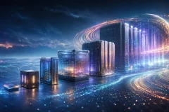 Ascending data-storage structures showing the scale from gigabytes to enormous global data systems