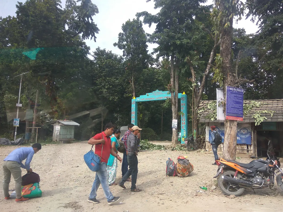 Travellers returning home for Dashain in Sarlahi Nepal