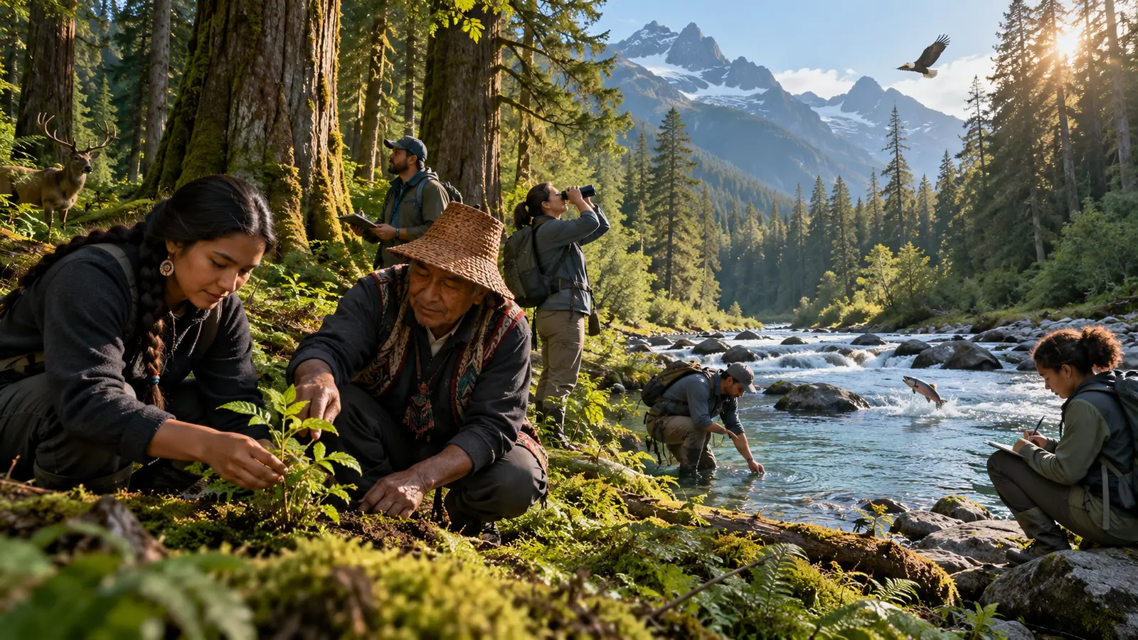 How do forests store carbon? Community protecting a diverse forest beside wildlife and a river