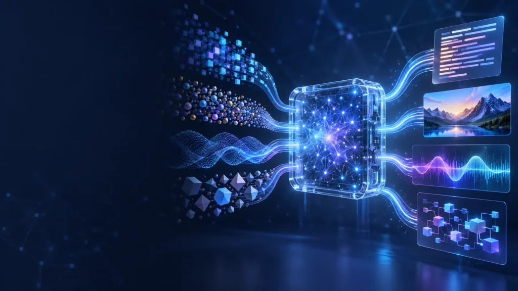 Artificial intelligence system transforming data patterns into newly generated media