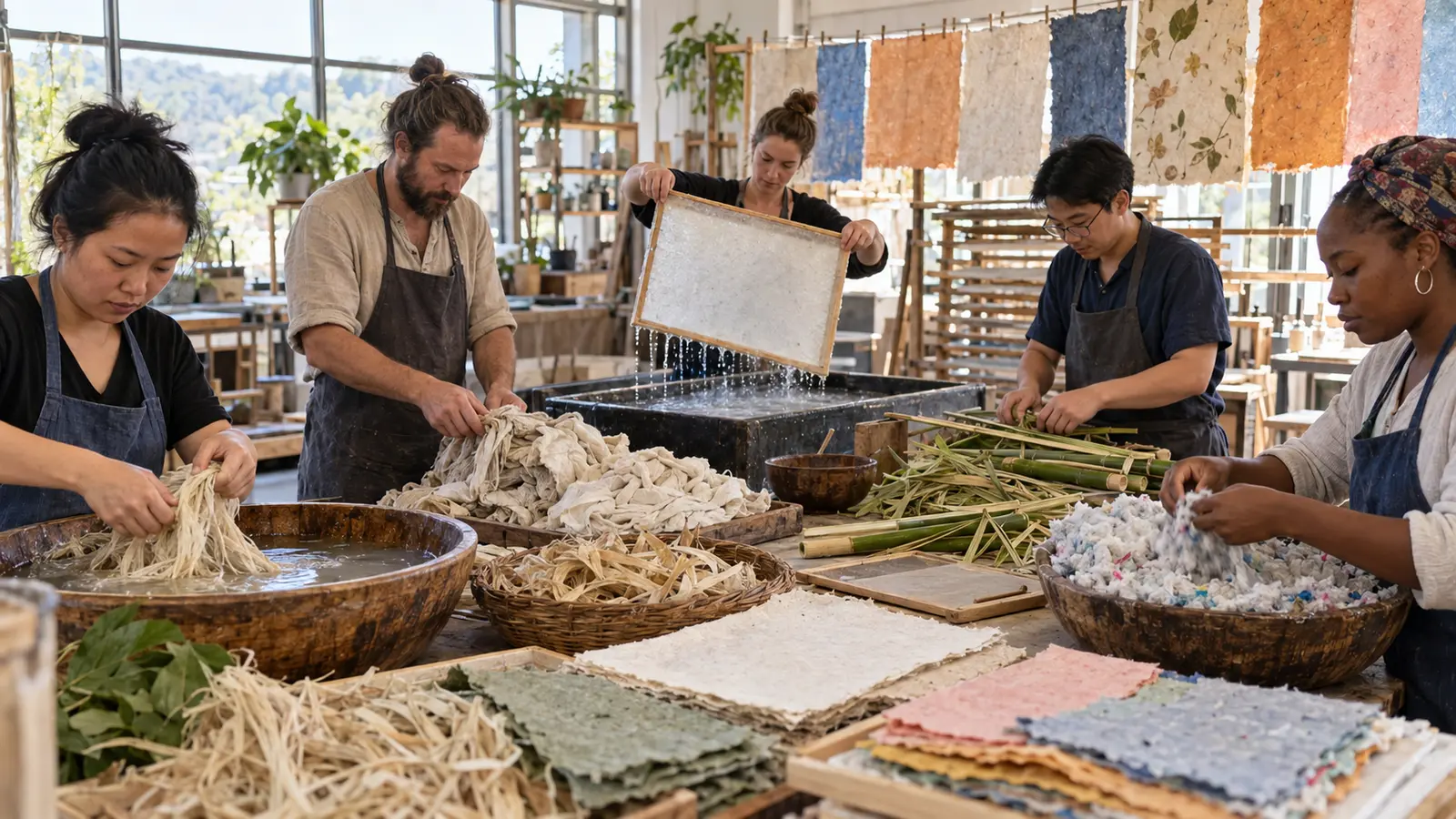 Papermakers in different regions adapting local fibres into distinctive handmade sheets