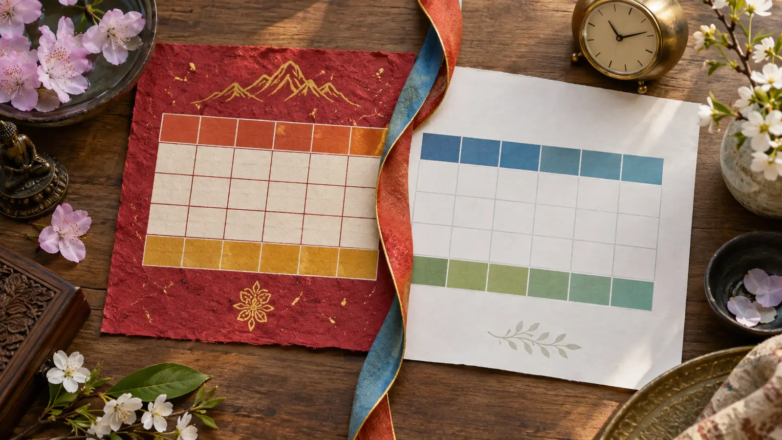 Bikram Sambat and Gregorian calendar pages aligned around Nepali New Year in Baisakh