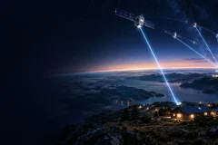 Low Earth orbit satellites connecting a remote home and ground gateway