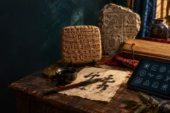Why do writing systems look so different? Historic and modern writing materials from different script traditions